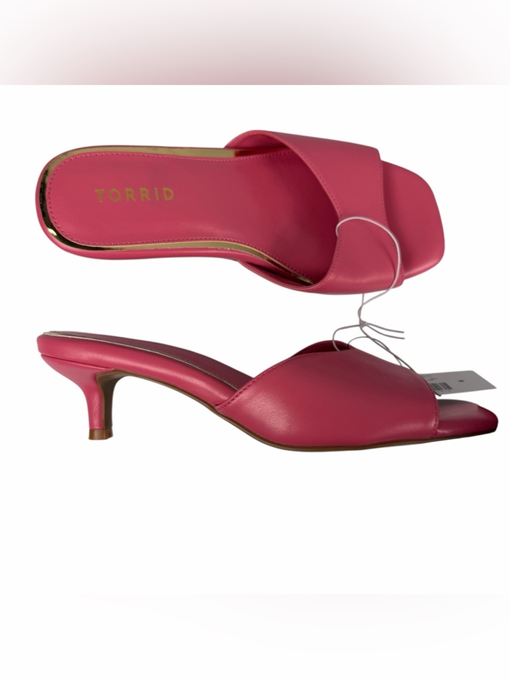 Torrid Kitten Heel Mule Pink Open Toe Sandals Size 8WW NWT